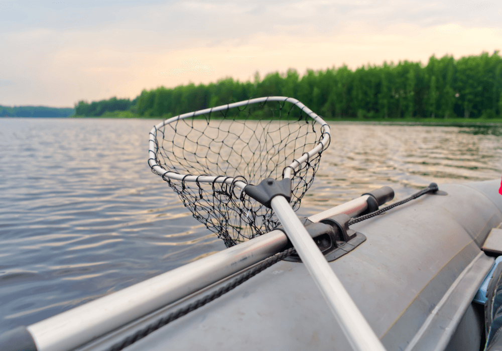 un exemple d'une bonne épuisette pour float tube